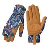 Leather Gardening Gloves for Women with Protective Palm and Fingers Durable Work Gloves for Outdoor Yard Work and Planting