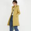 Down Jacket Women's Medium and Long Winter New Light White Duck Down Hooded Slim and Thin Coat Tide