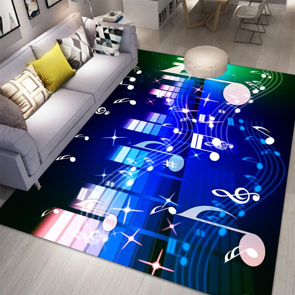 3D Music Carpet 3D Printing Carpets for Living Room Bedroom Decor Carpet Flannel Home Floor Mat Music Area Rugs