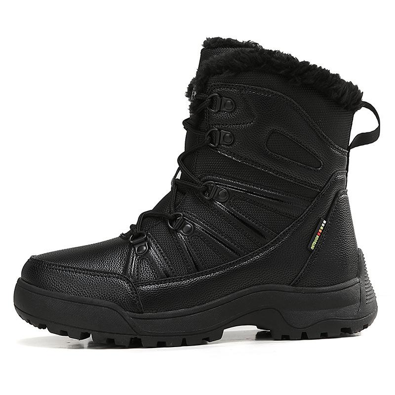 

Winter velvet snow boots high-top cotton boots women s boots cross-border windproof and cold-proof warm boots boots 42 чорний