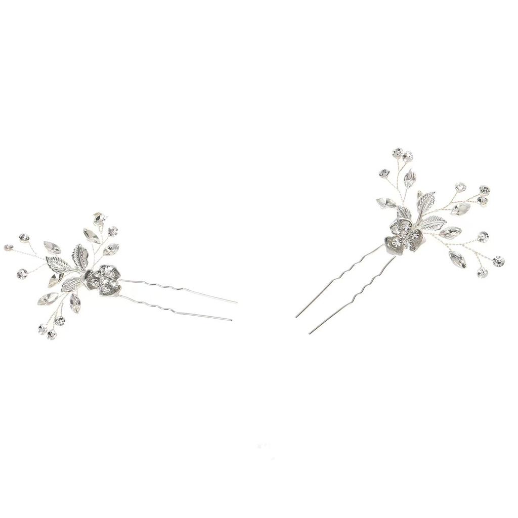 Europe and America Cross Border for Bridal Wedding Handmade Hairpin Hair Clasp Pin 2 Headdress Sets