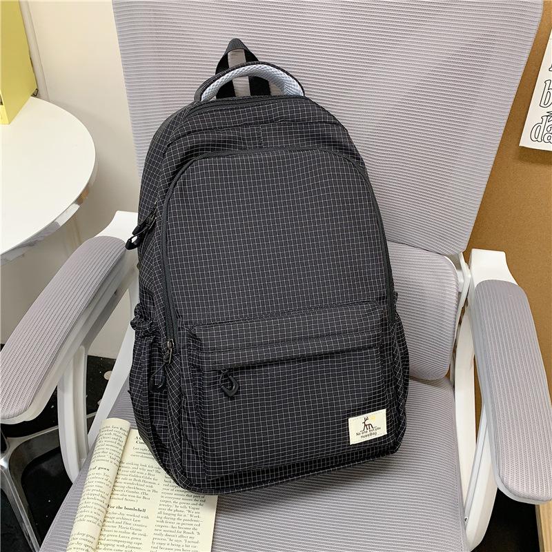 Schoolbag new retro solid color backpack large capacity junior high school student college bag simple versatile leisure travel backpack
