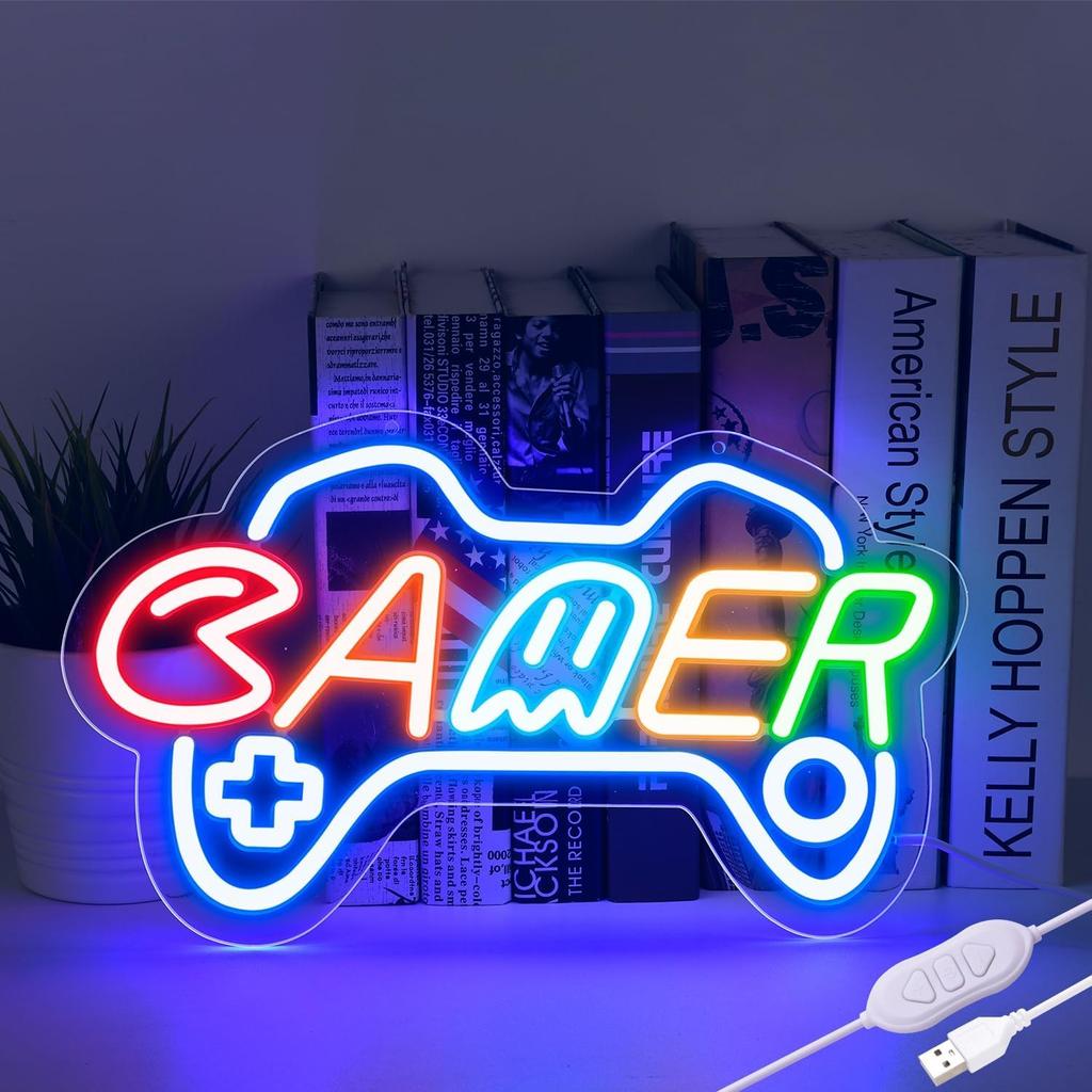 Gamer neon sign for teen boy room decor,Dimmer switch,Gamer Neon Signs for wall decor,game room,kids,gift