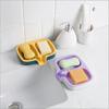 New Sale Double-Layer Soap Dish With Drainage Spout Laundry Soap Storage Box Bathroom & Kitchen Storage Container