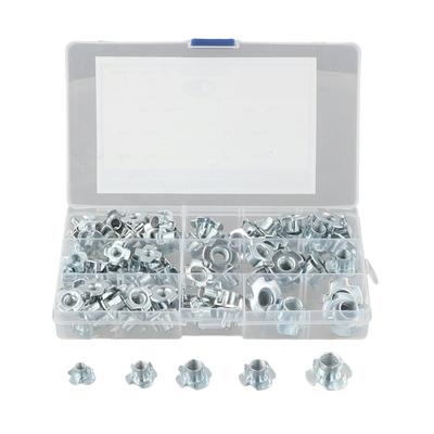 105 PCS T Nut T-Nut 4-Prong T Nut T Nut 4-Prong Blind Nut Stainless Steel Suitable For Drywall Drywall And Woods