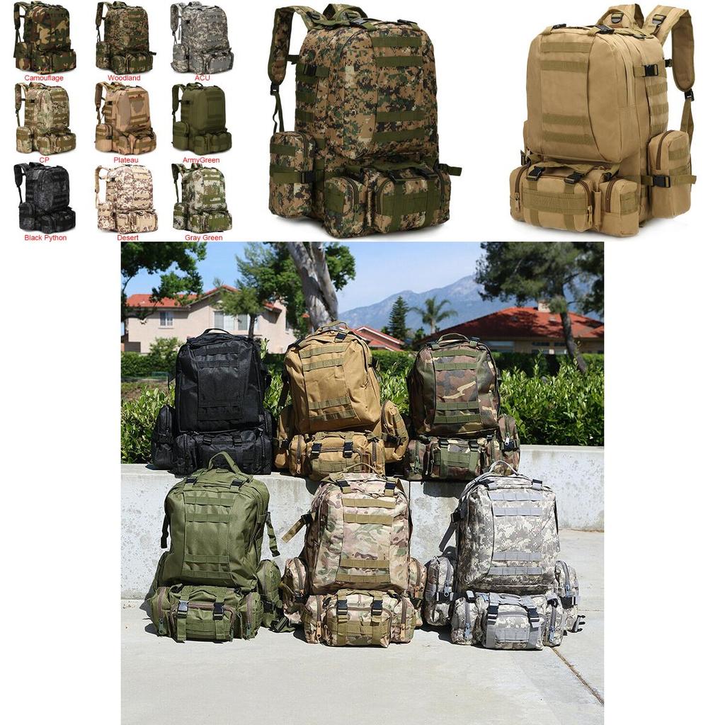 Large Capacity 65l Outdoor Military Tactical Sportbag With Multipockets And Breathable Padding Shoulder Straps
