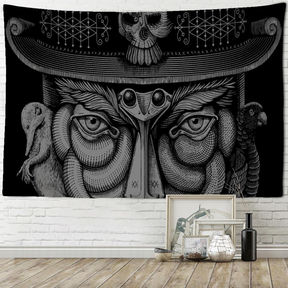 Tapiz de Ojo Psicodélico Colgante de Pared Bruja de la Muerte Mandalas Tapiz Arte Oscuro para Dormitorio Sala de Arte Decoración del Hogar