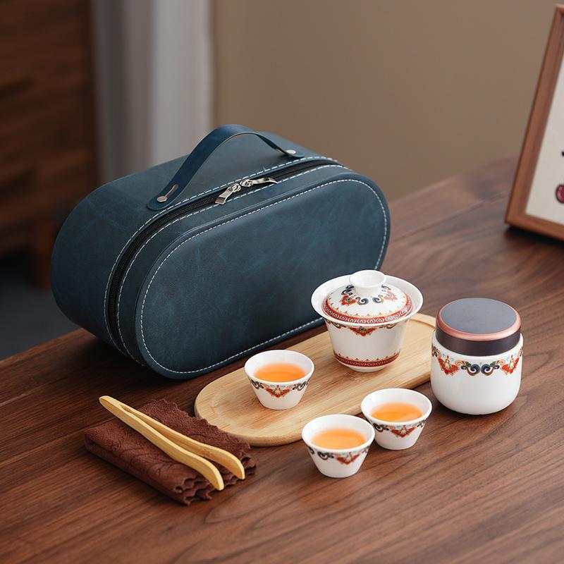Portable outdoor travel tea set Travel car Kung Fu tea set Kuaike cup High value retro tea maker
