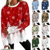 Women's Casual Lace Print Crewneck Sweatshirt Long Sleeve Pullover Top for Everyday Wear