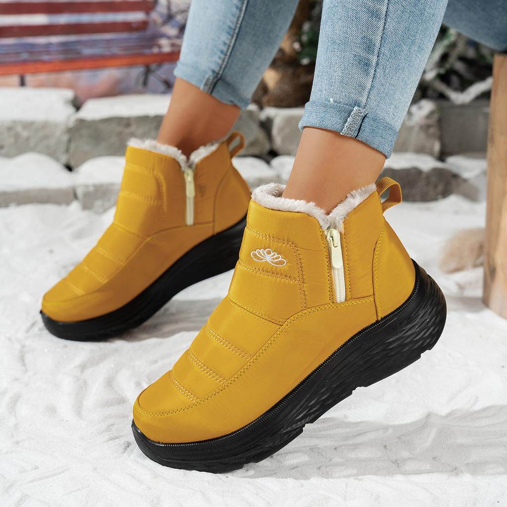 Women's Winter Warm Snow Boots Anti-Slip Waterproof Ankle Booties With Faux Fur Lined Comfortable Short Boots Outdoor Workout Walking Shoes for Women