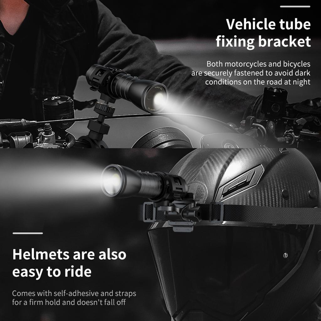 1080P Flashlight Camera Motorcycle Helmet Camera Bike Camera 120 Degrees Wide Angle Lens 5 Light Modes IPX6 Waterproof