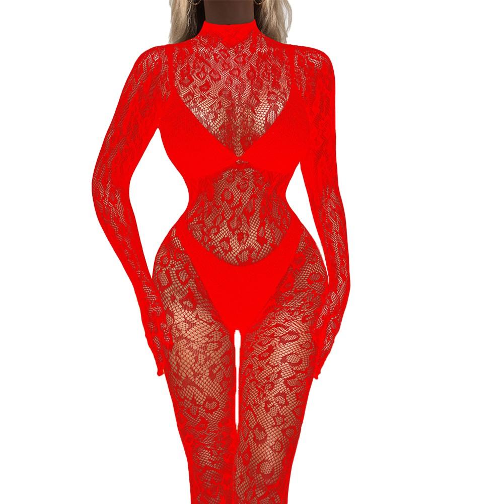 Mysterious Women's Stocking Fishnet Mesh Romper Jumpsuit Clubwear Bodysuit