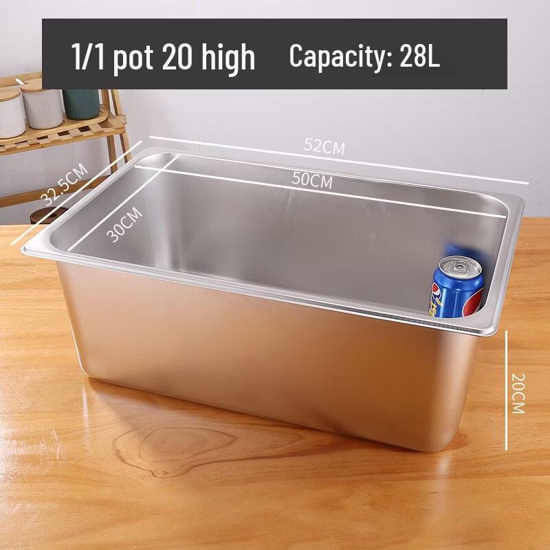 Rechteckige Edelstahl-Lebensmittelpfanne mit Deckel