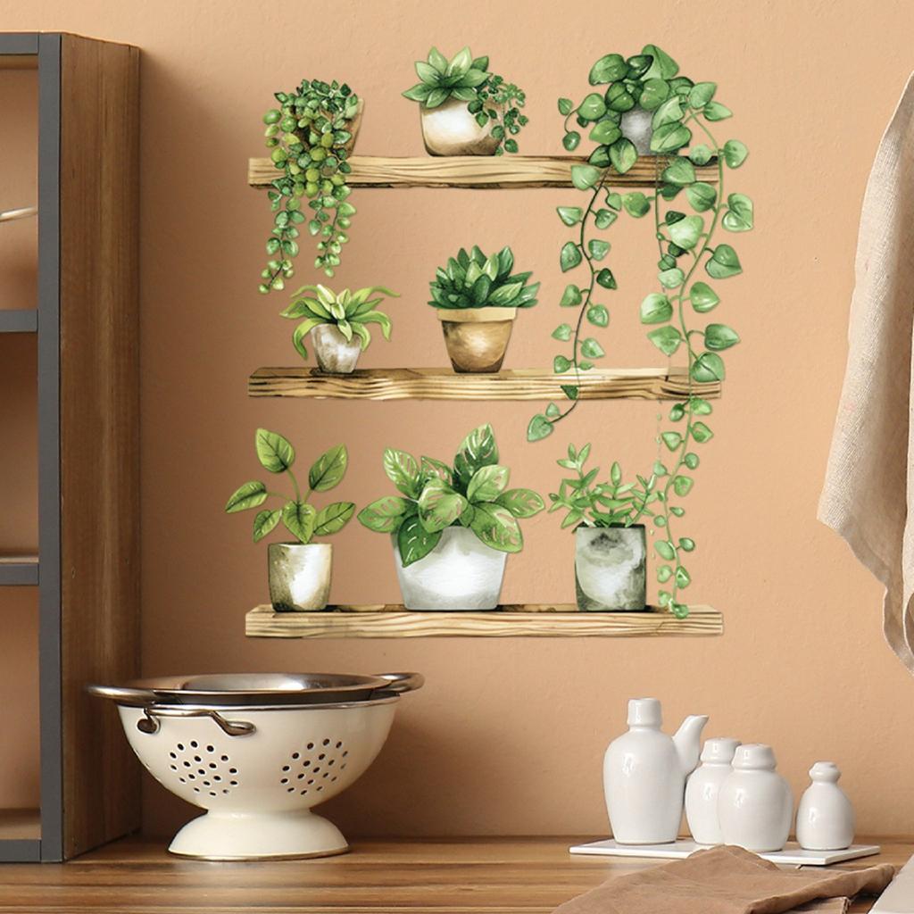 Green Plant Decoration Wall Sticker For Bedroom And Living Room Decoration Wall Sticker
