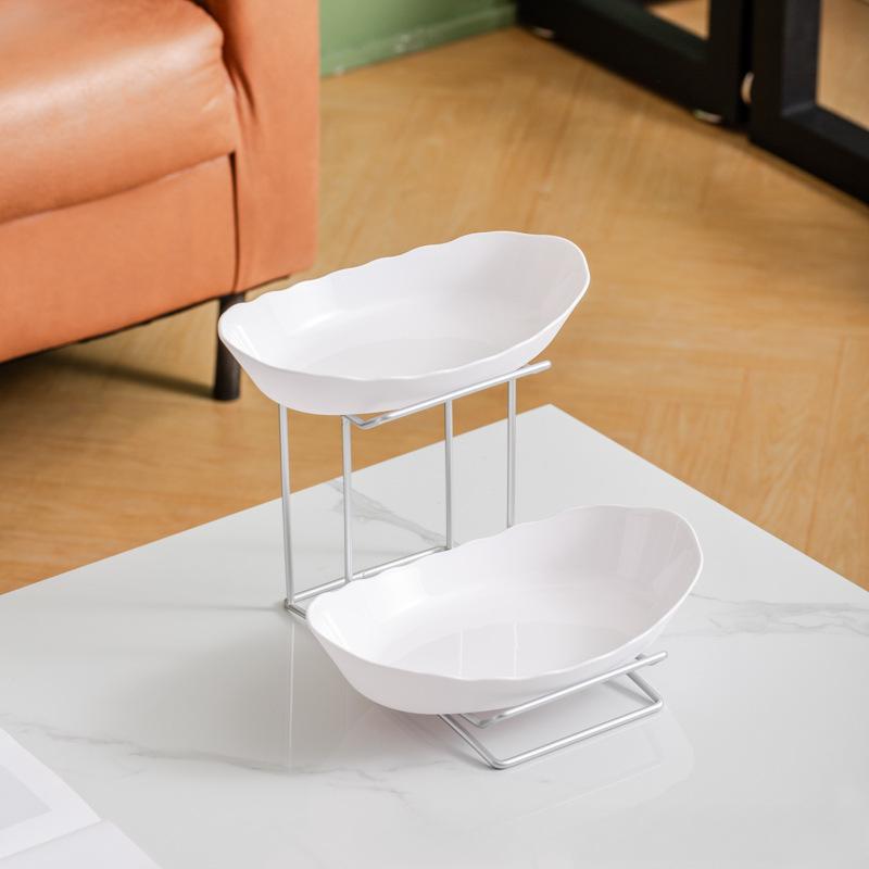 

Багатошарова фруктова тарілка з високим виглядом, фруктова тарілка з легкою розкішною високоякісною тарілкою для закусок з тарілкою для закусок для вітальні, що переїжджає в новий дім