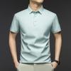 Men's Ice Silk Seamless Polo Shirt - Summer Short-Sleeve Casual Solid Color Design