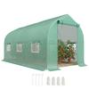 Garden Tunnel Greenhouse 8m², Garden Tunnel Greenhouse with 1 Door and 6 Windows, PE Cover 140g/m² 400x200x200cm Green