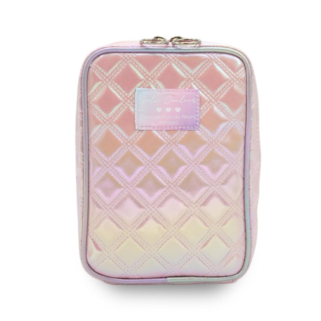 Quilted Embossed Vertical Accordion Makeup Cosmetic Travel Large MSNKA453 Pouch, Large, Pouch, Pouch, Pouch, Capacity, Freestanding, (Pink)