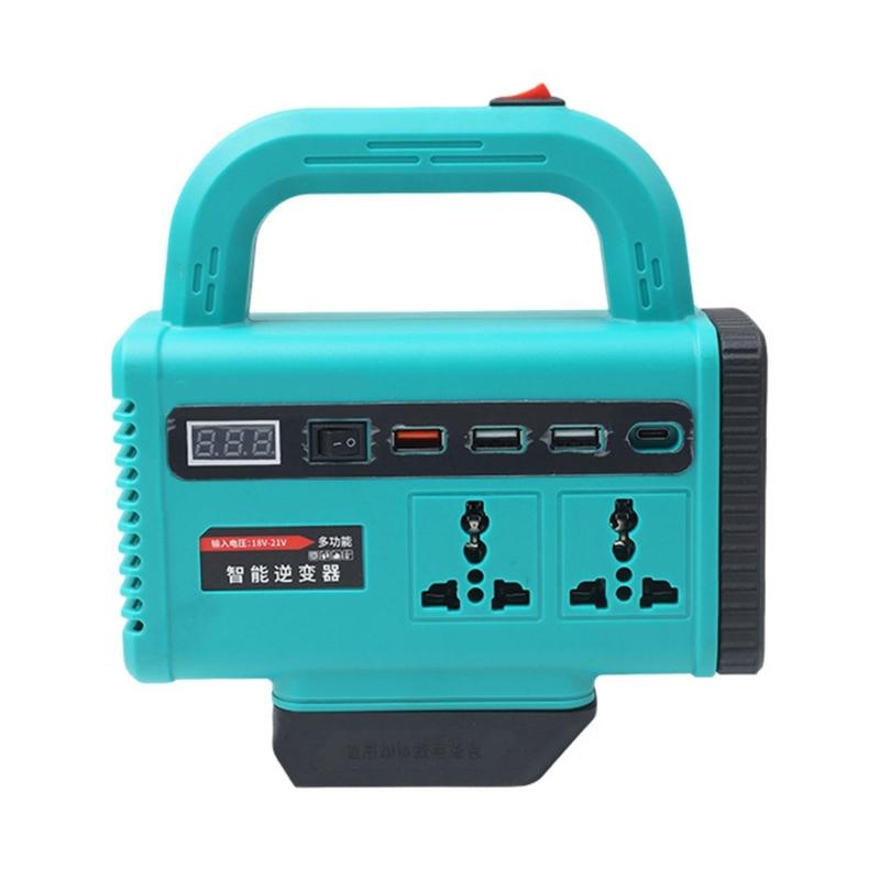 DC18V-21V to AC180V-220V Power Inverters For Outdoor Camping And Emergency Use With 120W Output And Lithiums Battery