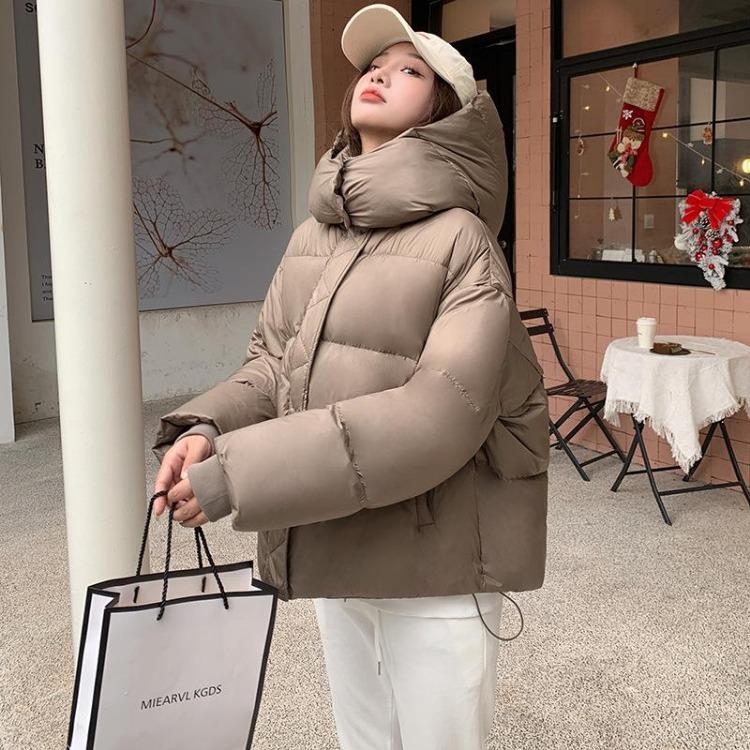 New Winter Puffer Jacket Women Hooded Padded Coat Loose Casual Thickened Cotton-Padded Outerwear Cotton-padded