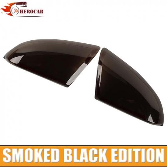 Rearview Mirror Turn Light Trim Decor For Dodge Ram 1500 2011-18 Smoked Black
