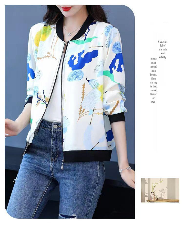 Chiffon Print Cardigan: Versatile Plus Size Long-Sleeve Jacket for Spring 2025