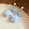 Pearl Plush Star Earrings Stars Y2K Drop Earrings Cute Winter Bow Star Earrings  Girls Gift