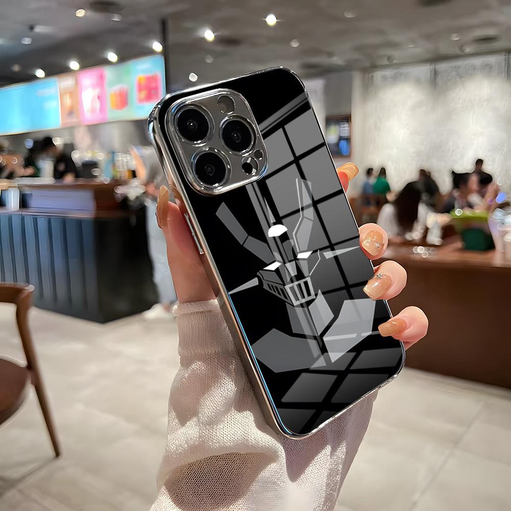 Anime M-Mazinger Z Phone Case For IPhone 17 Pro Max 15 Pro 16 14 Plus 12 13 Mini 11 Pro Shockproof Electroplated Glass Cover