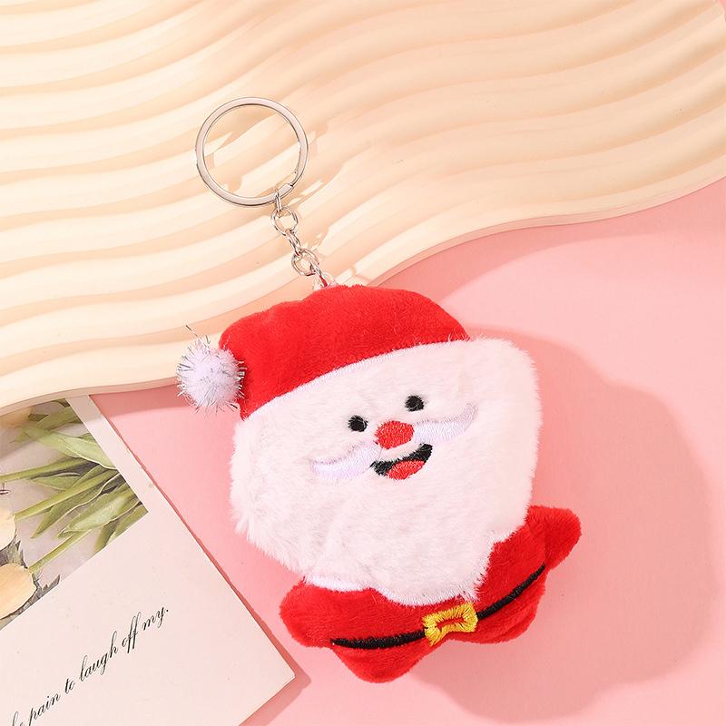 1PC Ornament Plush Keychains Gift Bag Charm Keyring Bag Pendants Cute Christmas Plush Doll Bag Accessories Christmas