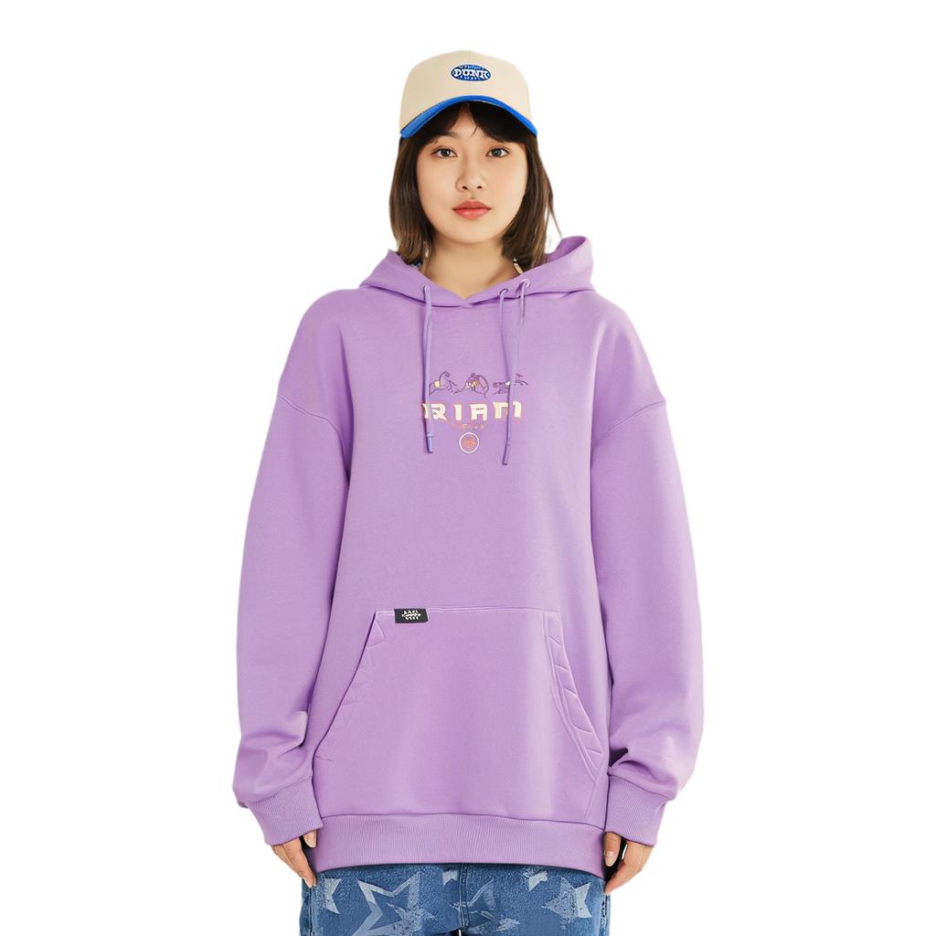 Li Ning Sports Lifestyle Series Daqian World Co-Branding Series Letter Animal Pattern Hoodie Unisex Hoodie Light-Purple AWDTE21-3