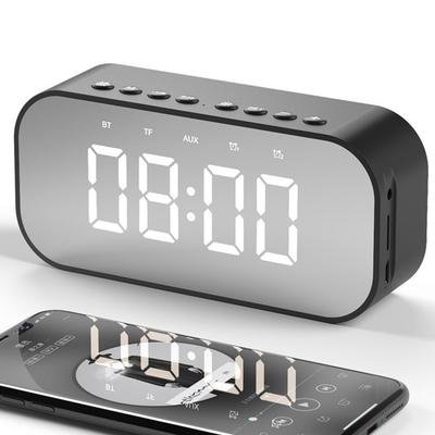 LED Wireless Bluetooth Speaker Mirror Screen Display Alarm Clock