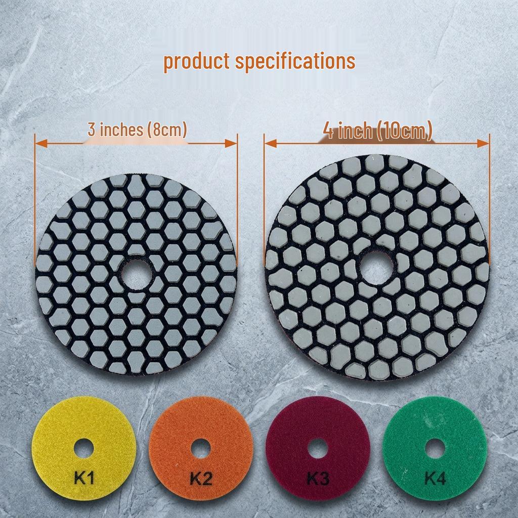 Four-Step 3/4-Inch Dry Grinding and Polishing Disc for Stone and Tile Renovation