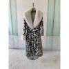 Winter Leopard Print Imitation Mink Jacket Temperament Winter Fashion Extended Shawl Fur Collar Coat Women