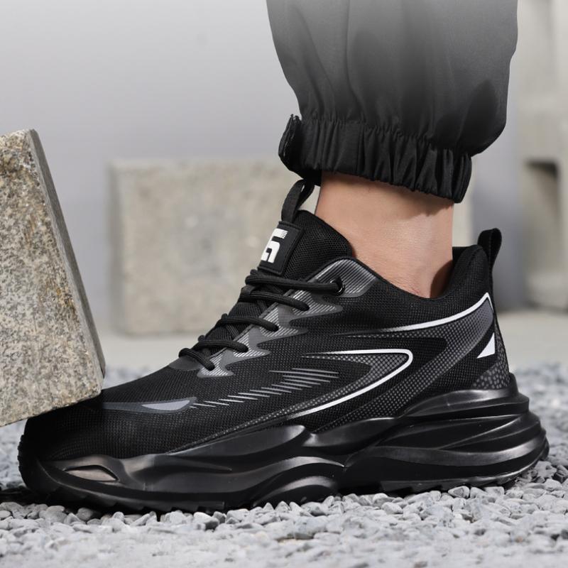 Work Safety Shoes for Men Lightweight Protective Work Sneakers Lightweight Men Shoes Breathable Shoes Anti-Puncture Work Shoe