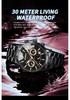 BINBOND Men's Waterproof Quartz Sports Watch with Steel Strap and Dual Eye Multifunction.