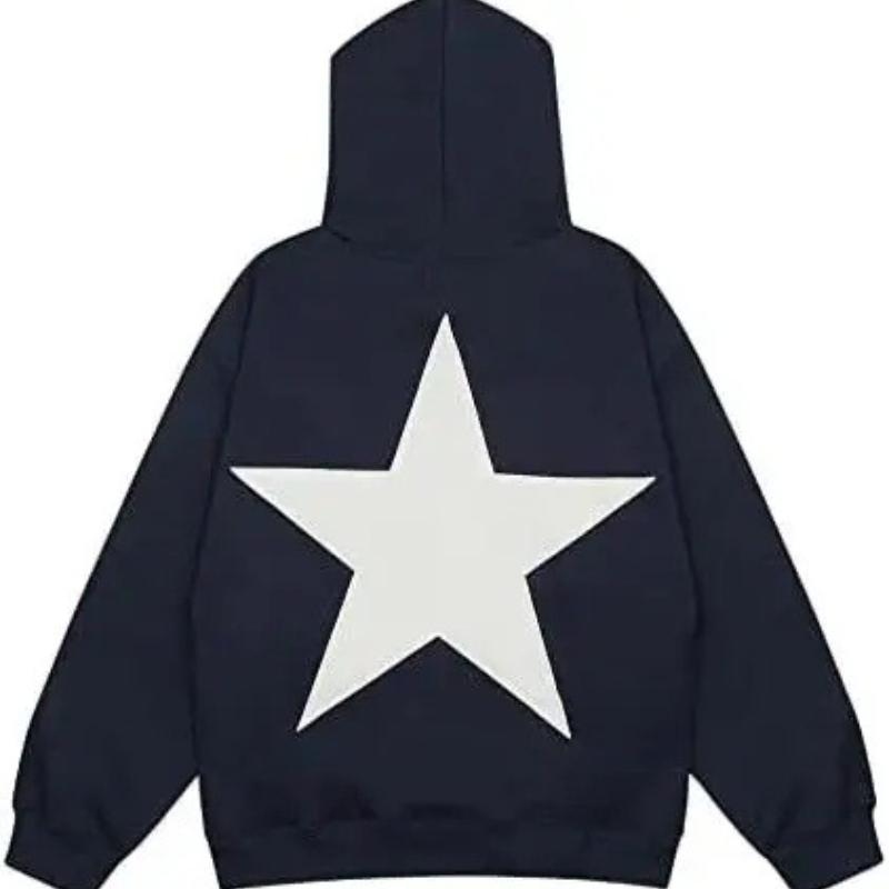 Star Patterned Oversize Y2K Hoodie Fashionable Sportswear Male Sweatshirt Men's Women's Hooded Oversize Street Hoodie