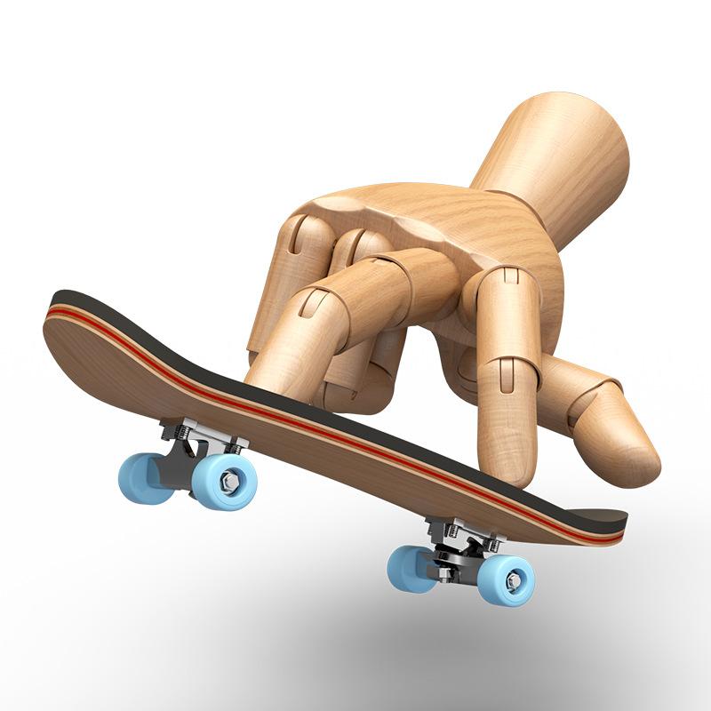 Children's Wooden Finger Skateboard Toy With Professional Stents Novelty Fingerboard Set Ideal Birthday Gift