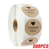 100-500Pcs Vintage Kraft Paper Stickers Scrapbook Gift Stationery Label Stickers Handmade With Love Thank You For The Stickers