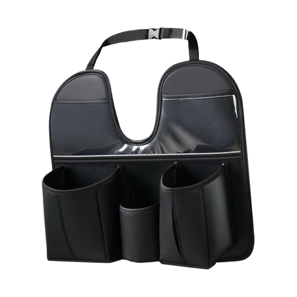 

Car Seat Organizer Large Leather With Tablet Cup Holder Behind Seat Car Organizer Kick Mats For SUV RV Truck Sedan Kids Toys чорний