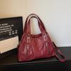 Women's Shoulder Bag Solid Color Large Capacity Travel Commuter Tote Bag