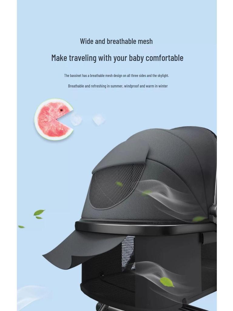 Lightweight Dual-Use Baby Stroller: High Landscape, Convertible, Foldable, & Two-Way.