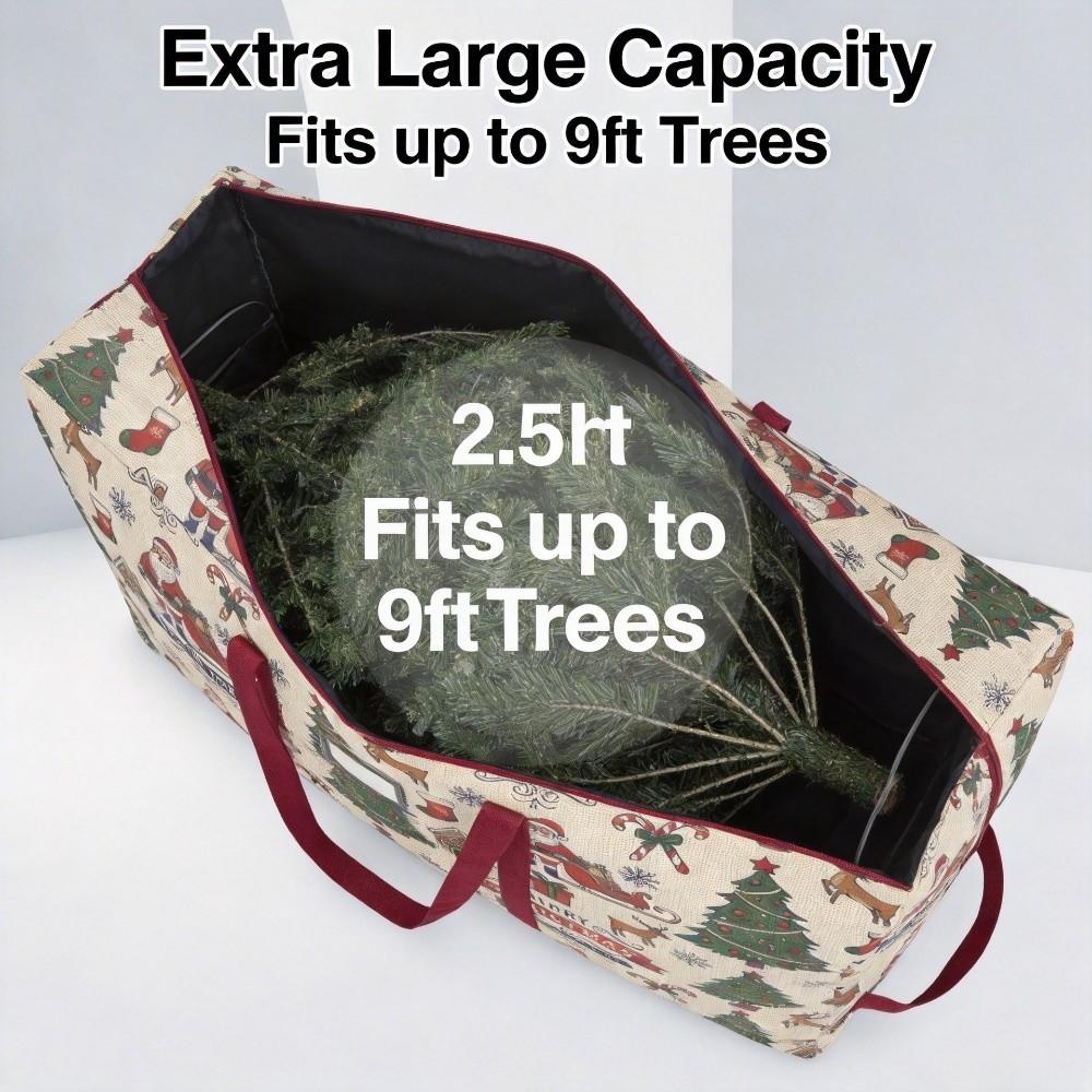 Cartoon Print Christmas Tree Storage Bag Oxford Cloth Christmas Ornament Storage Bag Ornaments