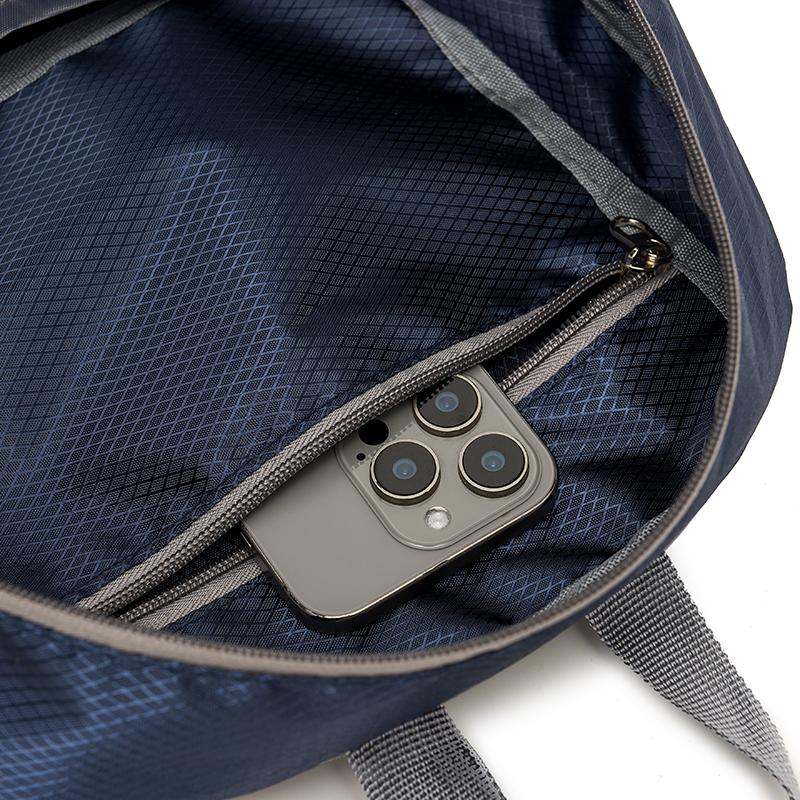 Men's and Women's Nylon Foldable Backpack Casual and Simple Large Capacity Waterproof Travel Bag