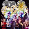 12 PCS 22 Inch Disco Style Balloons Silver Gold 4D Ball Balloon Foil Balloons  Home Indoor
