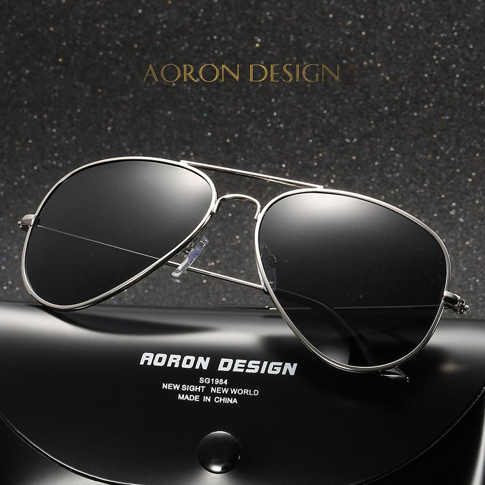 aoron Fashion Polarized Sunglasses Classic Driving Sun Glasses Metal Frame Mirror Lens Sunglasses for Men Women Gifts