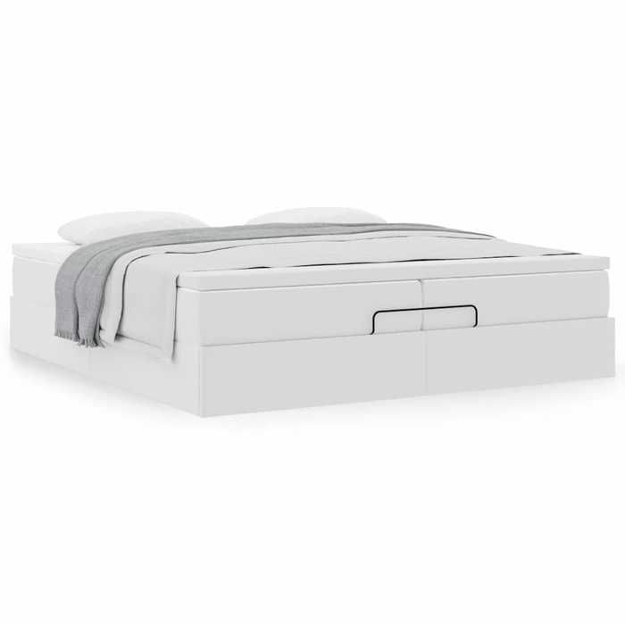 Maison Exclusive - Cadre de lit ottoman avec matelas blanc 200x200 cm similicuir