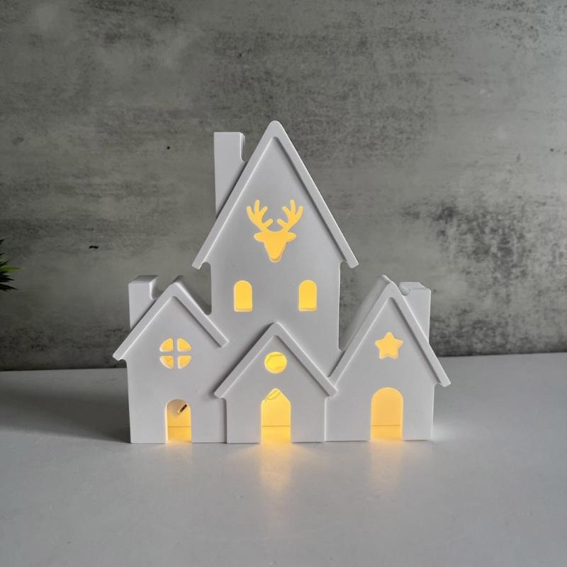 Detailed Christmas Castles Decorations Mold Sturdy Silicone Castles Decors Mold For Crafting Christmas Castles Figure