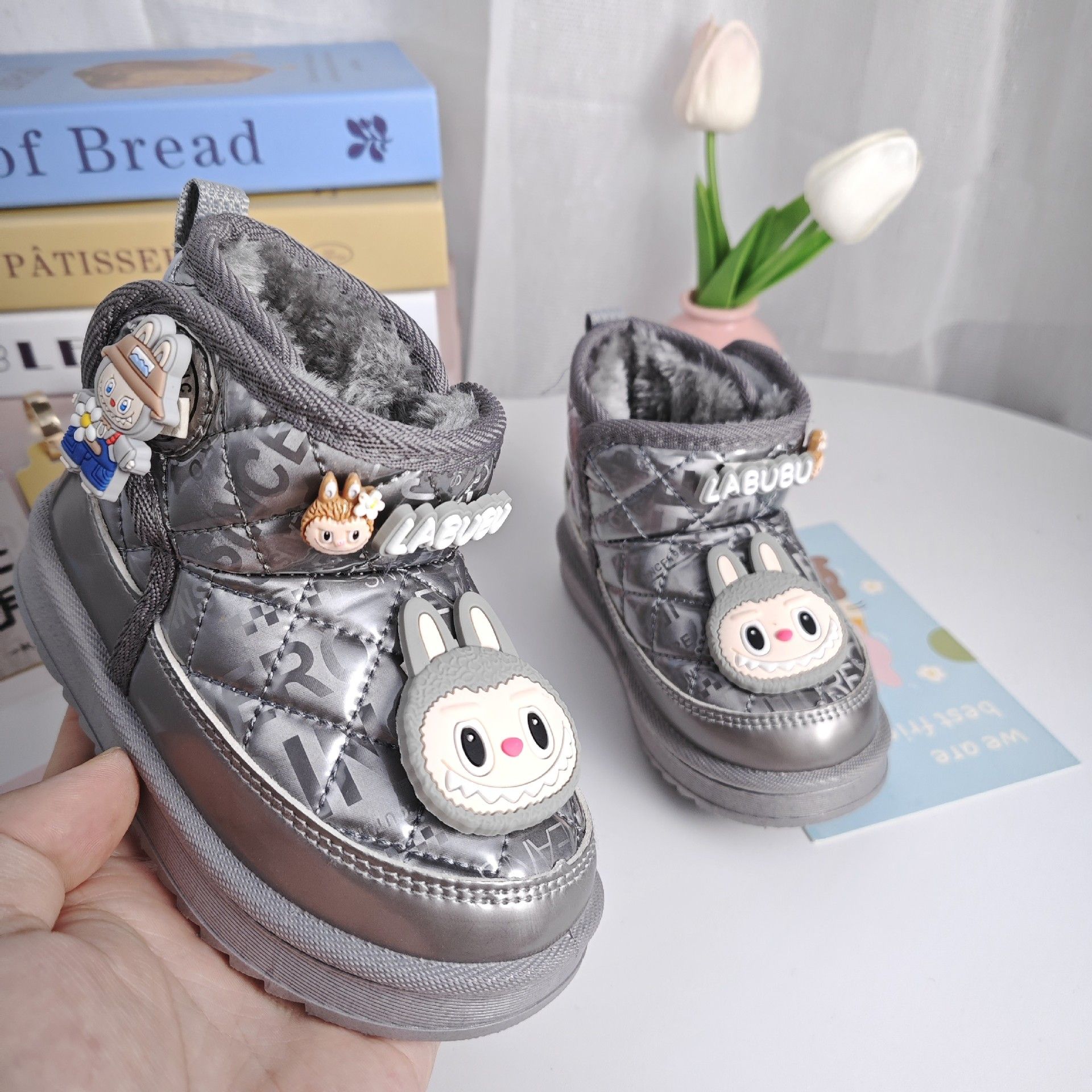 

Детская повседневная хлопковая обувь, теплые зимние ботинки для девочек на осень и зиму 36