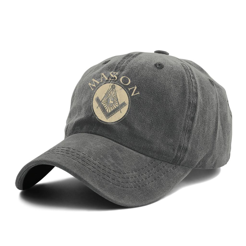 Masonic Logo Symbol Baseball Caps Peaked Cap Freemason Gold Square Compass Sun Shade Hats for Unisex Unisex