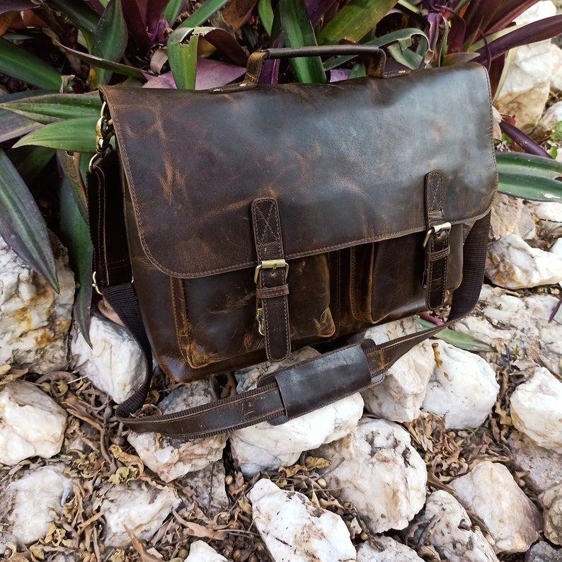 Mens Leather Messenger Bag Mens Leather Messenger Bag Briefcase Satchel Tablet Ipad Next Book Computer Laptop for Womens Day Gift